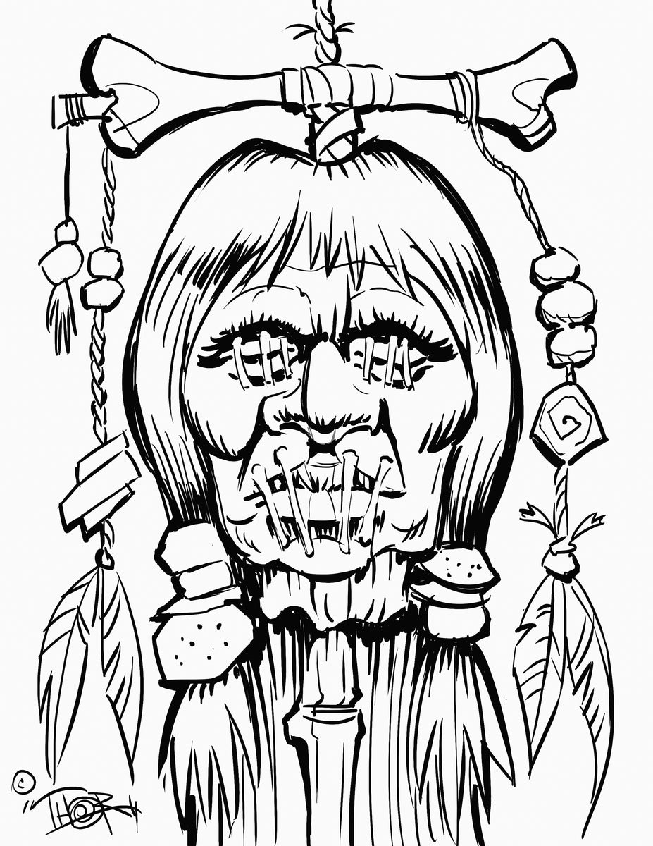 indian chief coloring page